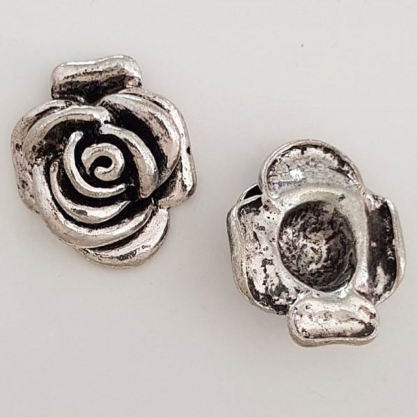 Breloque Fleur M&eacute;tal N&deg;018 Argent
