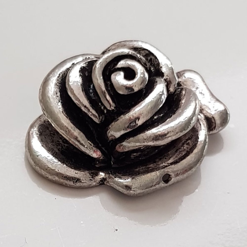 Breloque Fleur M&eacute;tal N&deg;018 Argent
