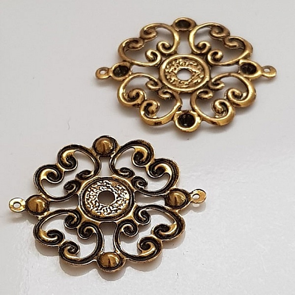 Breloque Fleur M&eacute;tal N&deg;019 Dor&eacute;