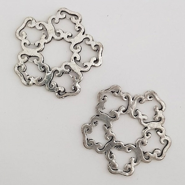 Breloque Fleur M&eacute;tal N&deg;022 Argent