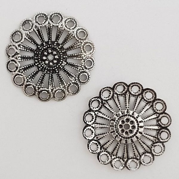 Breloque Fleur M&eacute;tal N&deg;026 Argent
