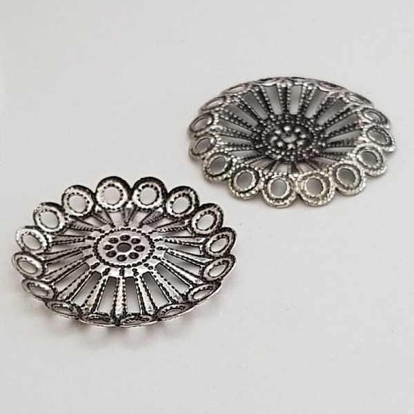 Breloque Fleur M&eacute;tal N&deg;026 Argent