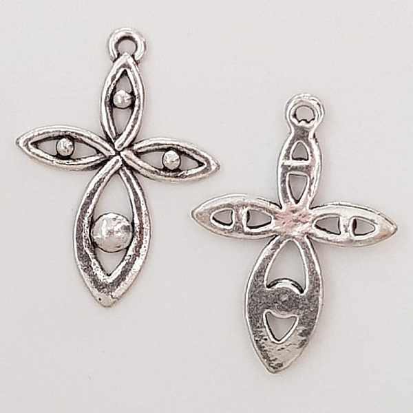 Breloque Fleur M&eacute;tal N&deg;028 Argent