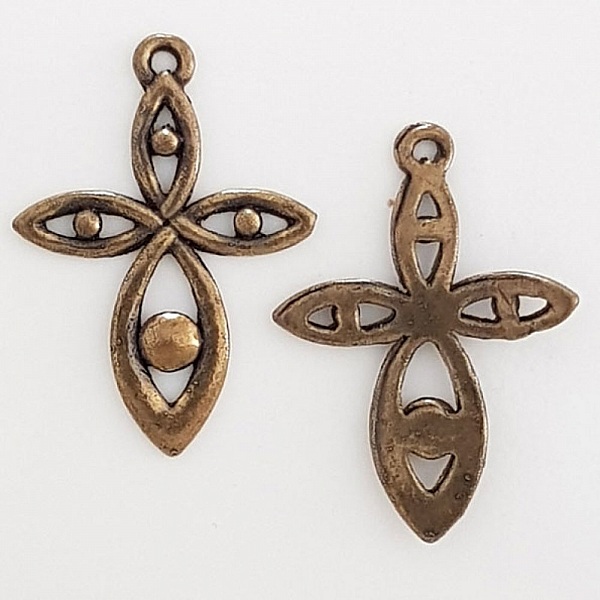 Breloque Fleur M&eacute;tal N&deg;028 Bronze