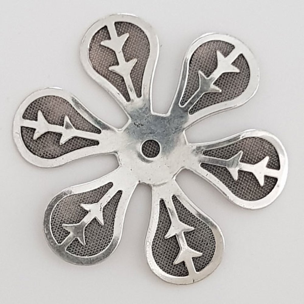 Breloque Fleur M&eacute;tal N&deg;029 Argent