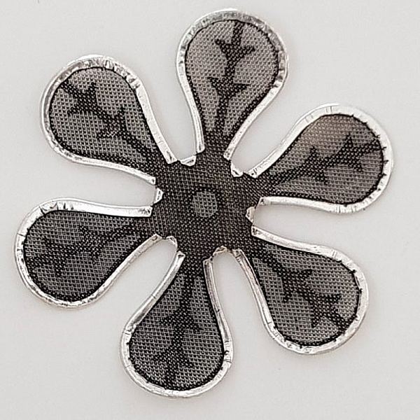 Breloque Fleur M&eacute;tal N&deg;029 Argent