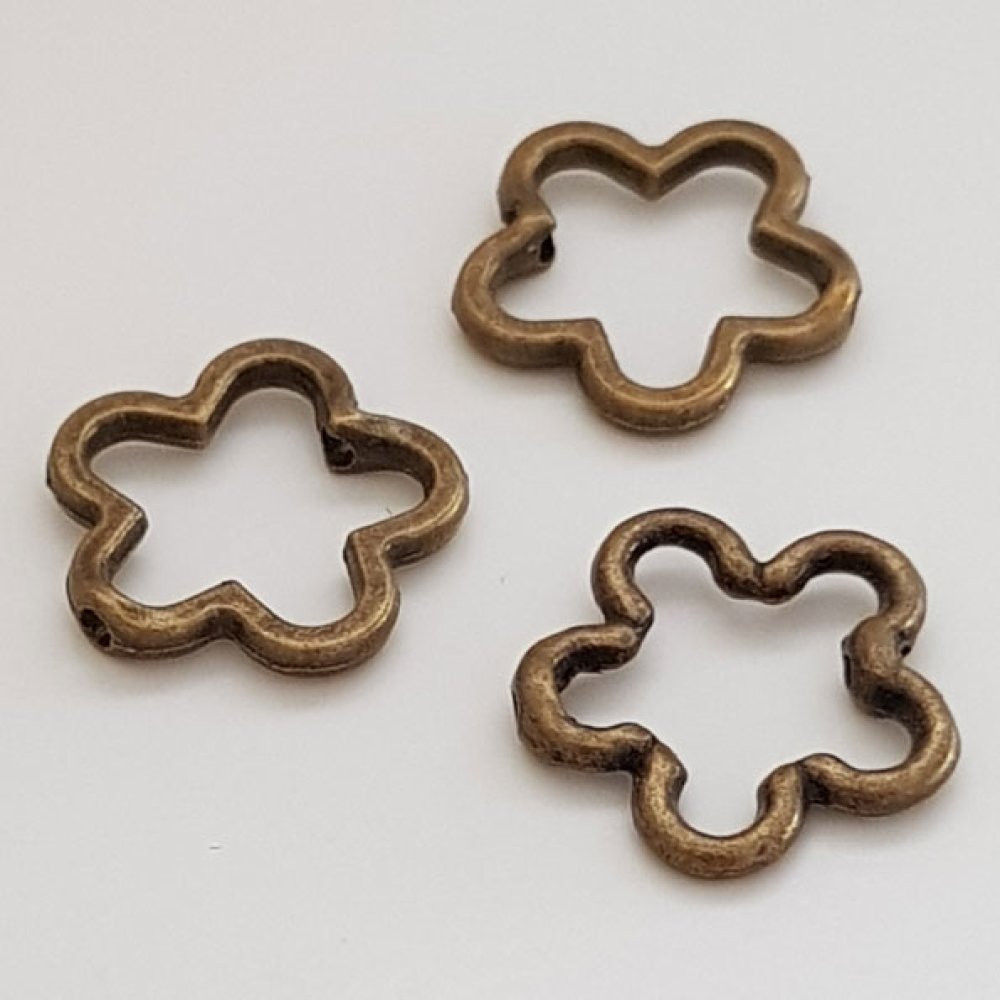 Breloque Fleur M&eacute;tal N&deg;031 Bronze