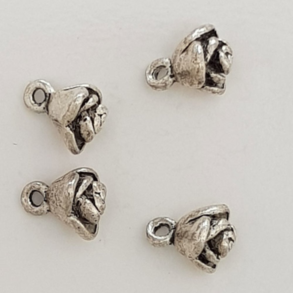 Breloque Fleur M&eacute;tal N&deg;036 Argent