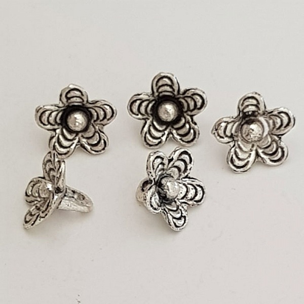Breloque Fleur M&eacute;tal N&deg;039 Argent