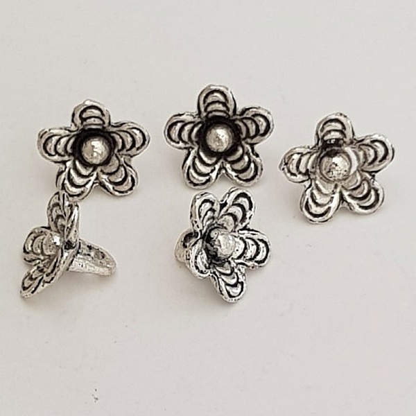 Breloque Fleur M&eacute;tal N&deg;039 Argent