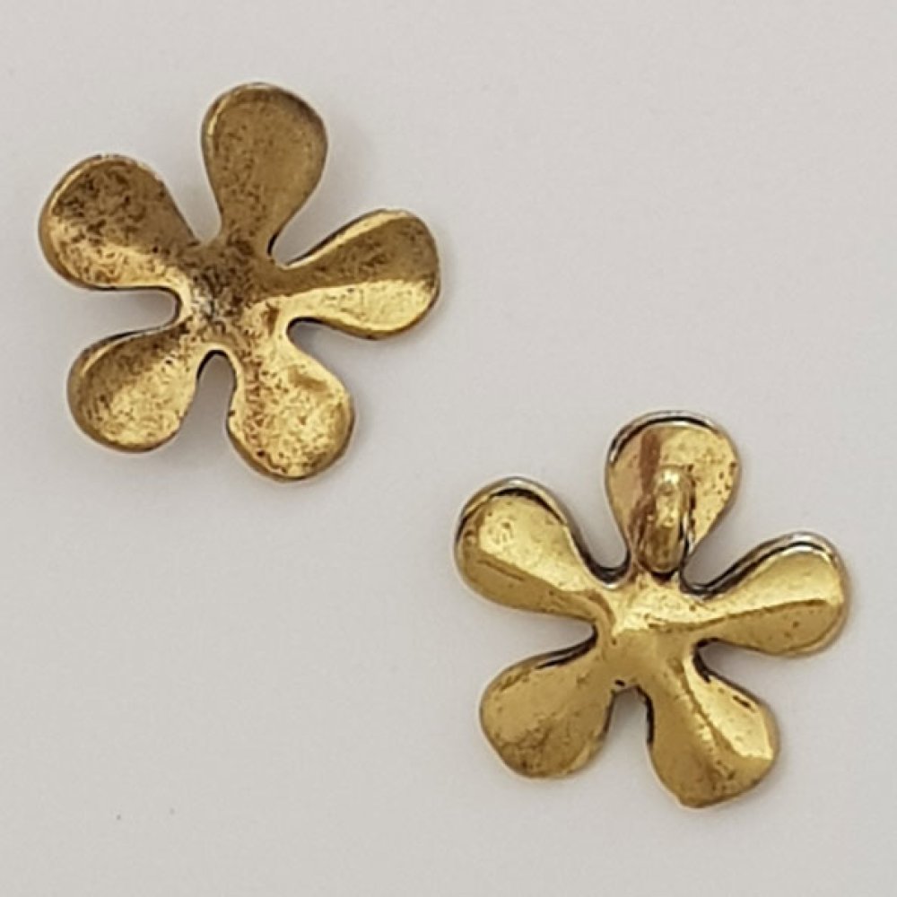 Breloque Fleur M&eacute;tal N&deg;042 Dor&eacute;