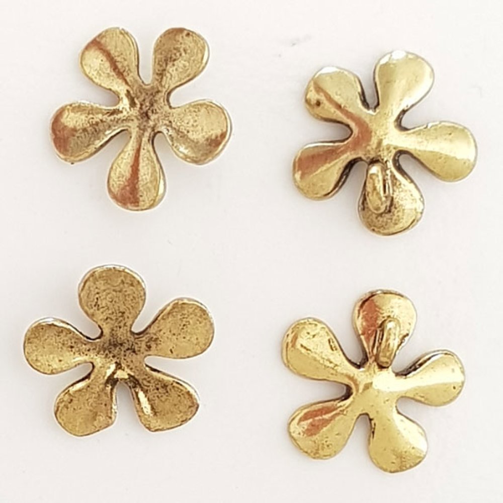 Breloque Fleur M&eacute;tal N&deg;042 Dor&eacute;
