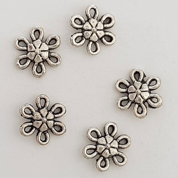 Breloque Fleur M&eacute;tal N&deg;044 Argent