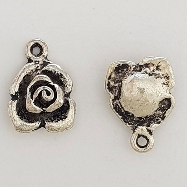 Breloque Fleur M&eacute;tal N&deg;045 Argent