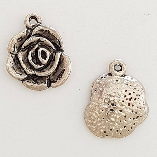 Breloque Fleur M&eacute;tal N&deg;046 Argent