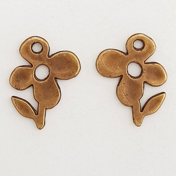 Breloque Fleur M&eacute;tal N&deg;051 Bronze