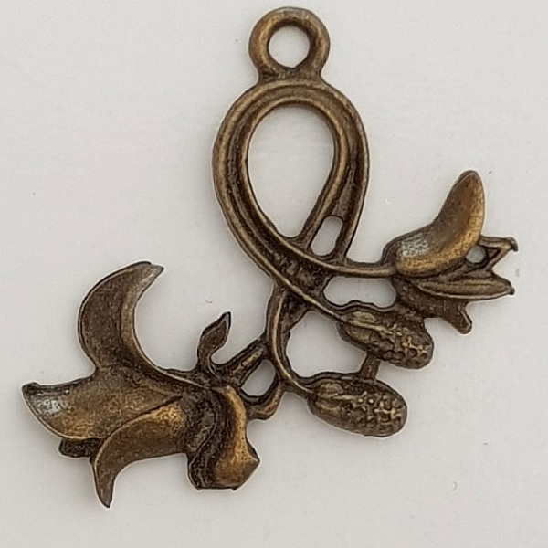 Breloque Fleur M&eacute;tal N&deg;053 Bronze