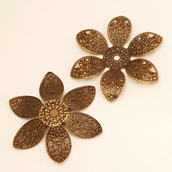 Breloque Fleur M&eacute;tal N&deg;058 Bronze