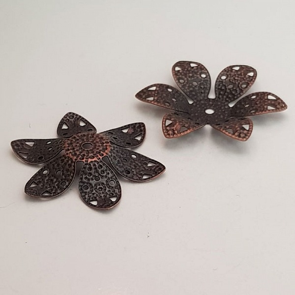Breloque Fleur M&eacute;tal N&deg;058 Cuivre
