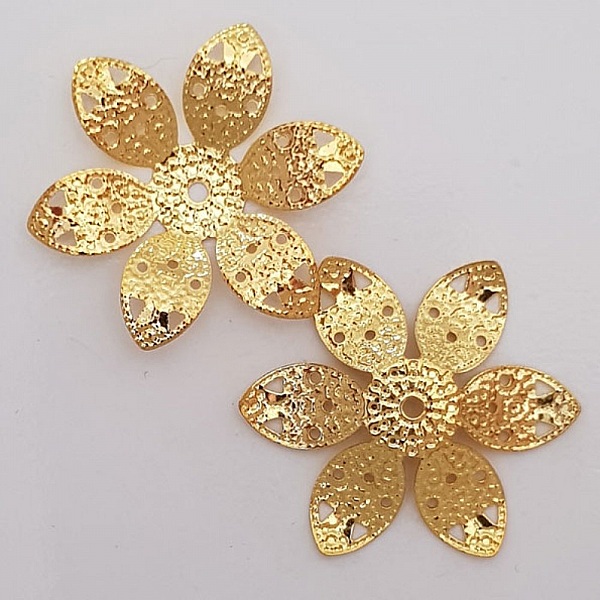 Breloque Fleur M&eacute;tal N&deg;058 Dor&eacute;