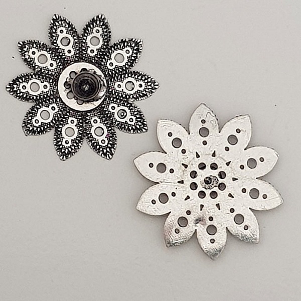 Breloque Fleur M&eacute;tal N&deg;059 Argent