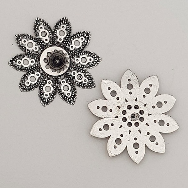 Breloque Fleur M&eacute;tal N&deg;059 Argent