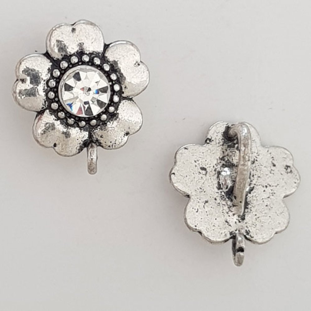 Breloque Fleur M&eacute;tal N&deg;063 Argent