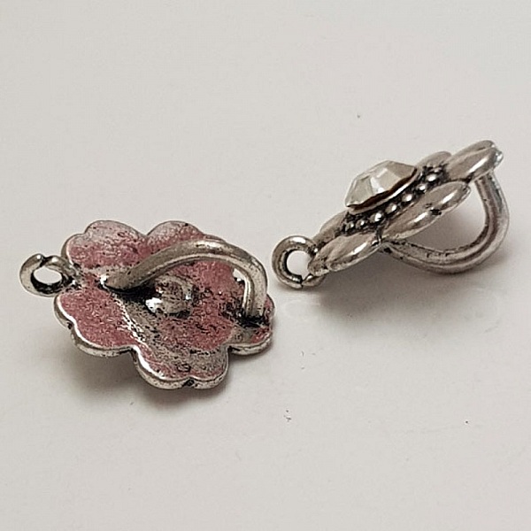 Breloque Fleur M&eacute;tal N&deg;063 Argent