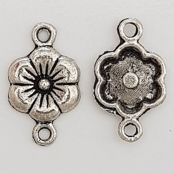 Breloque Fleur M&eacute;tal N&deg;068 Argent