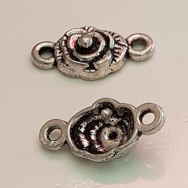Breloque Fleur M&eacute;tal N&deg;069 Argent