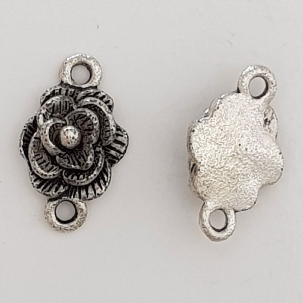 Breloque Fleur M&eacute;tal N&deg;070 Argent