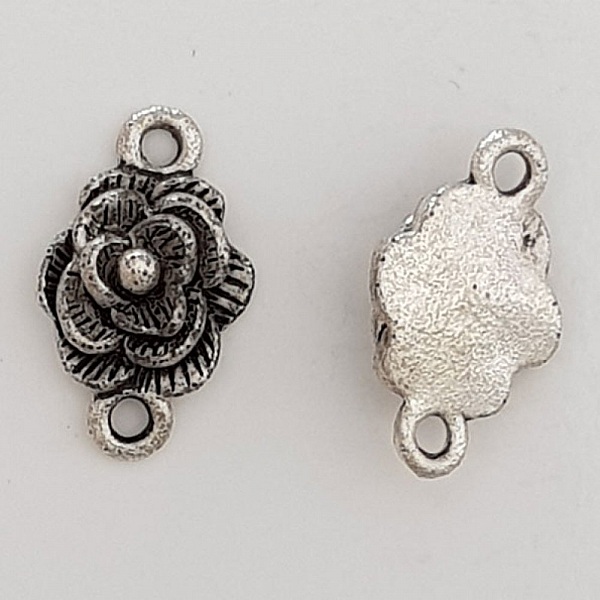 Breloque Fleur M&eacute;tal N&deg;070 Argent