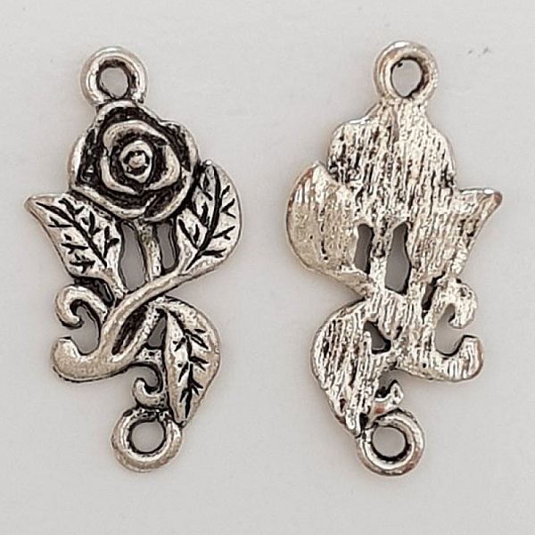 Breloque Fleur M&eacute;tal N&deg;071 Argent