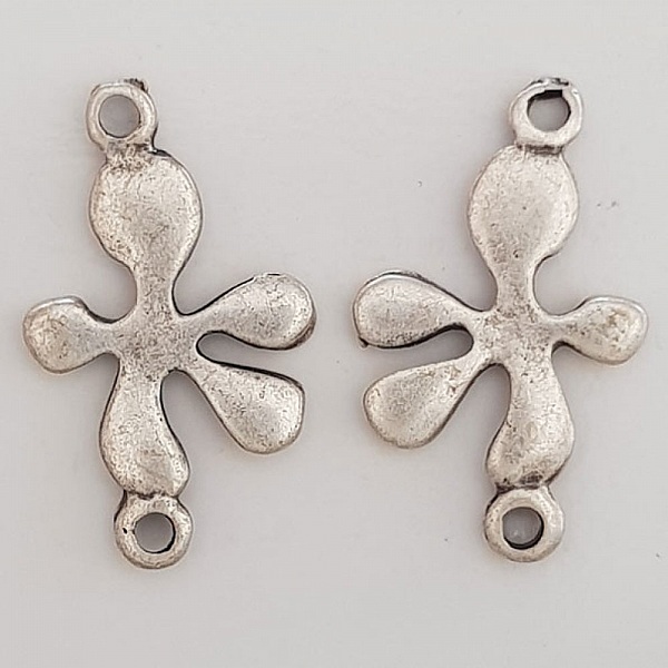 Breloque Fleur M&eacute;tal N&deg;076 Argent