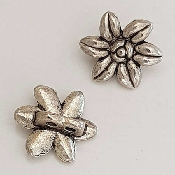 Breloque Fleur M&eacute;tal N&deg;083 Argent