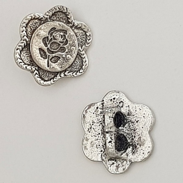 Breloque Fleur M&eacute;tal N&deg;084 Argent