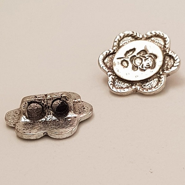 Breloque Fleur M&eacute;tal N&deg;084 Argent