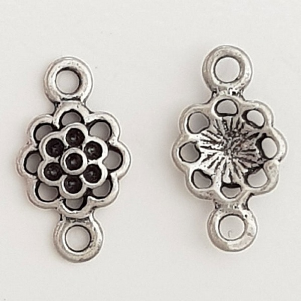 Breloque Fleur M&eacute;tal N&deg;086 Argent