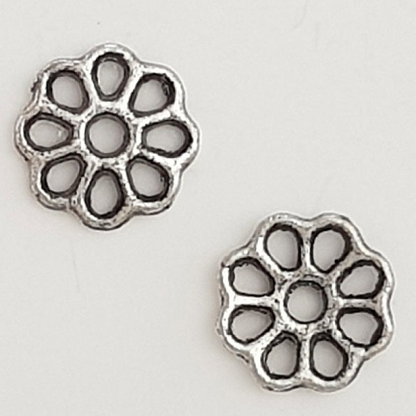 Breloque Fleur M&eacute;tal N&deg;087 Argent