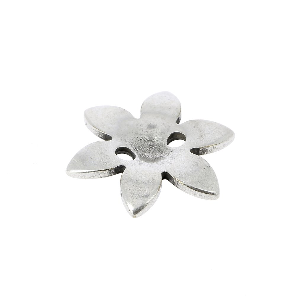 Breloque Fleur M&eacute;tal N&deg;090 Argent Zamak