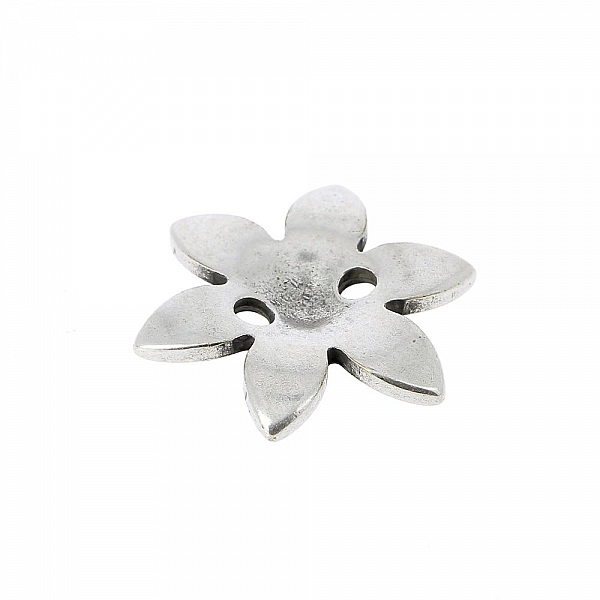 Breloque Fleur M&eacute;tal N&deg;090 Argent Zamak