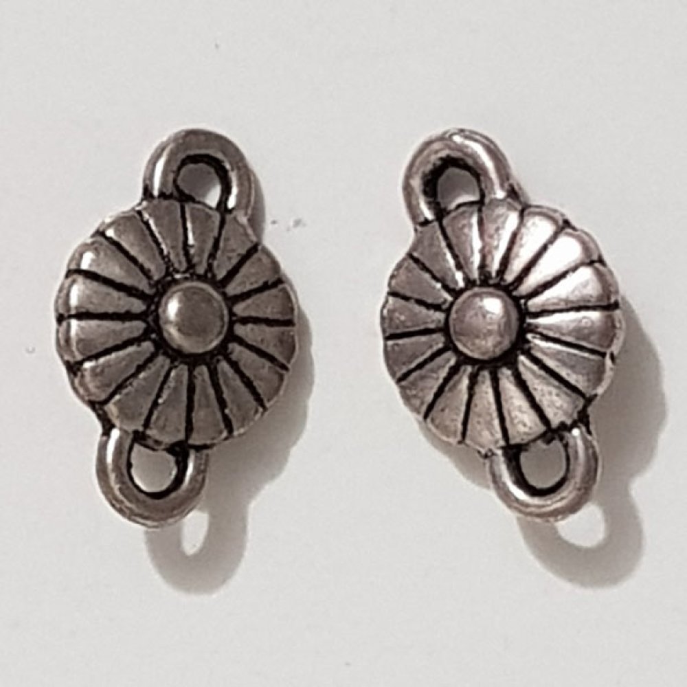 Breloque Fleur M&eacute;tal N&deg;093 Argent