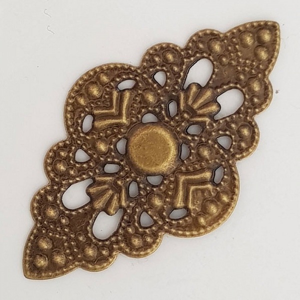 Breloque Fleur M&eacute;tal N&deg;097 Estampe Bronze