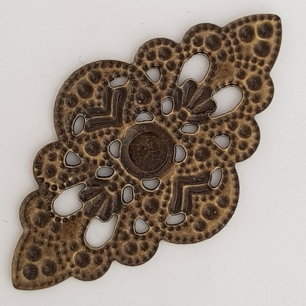 Breloque Fleur M&eacute;tal N&deg;097 Estampe Bronze