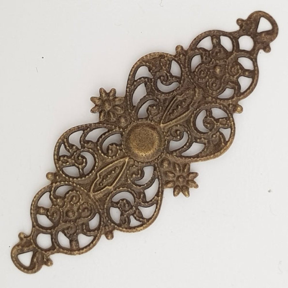 Breloque Fleur M&eacute;tal N&deg;098 Estampe Bronze
