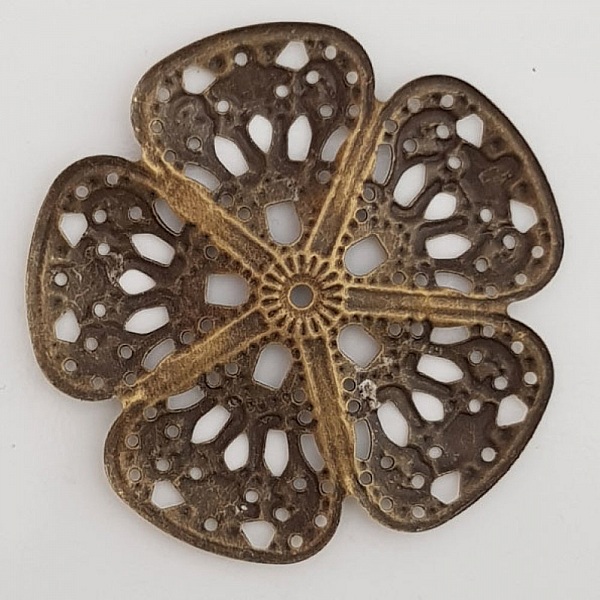 Breloque Fleur M&eacute;tal N&deg;099 Estampe Bronze