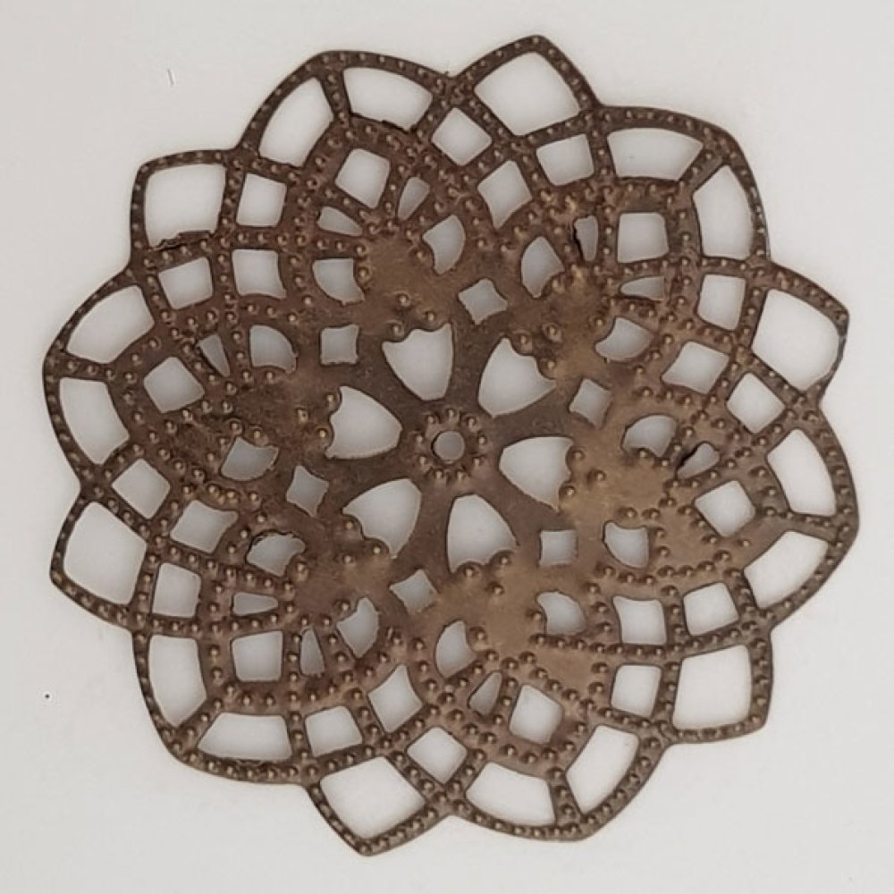 Breloque Fleur M&eacute;tal N&deg;101 Estampe Bronze