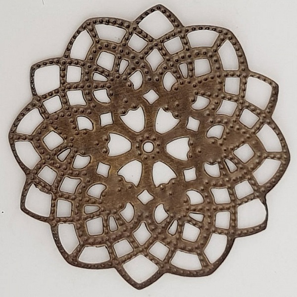 Breloque Fleur M&eacute;tal N&deg;101 Estampe Bronze