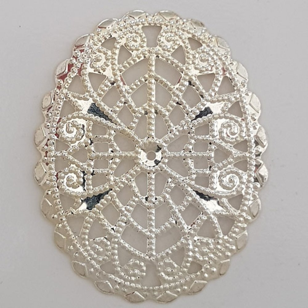 Breloque Fleur M&eacute;tal N&deg;103 Estampe Argent