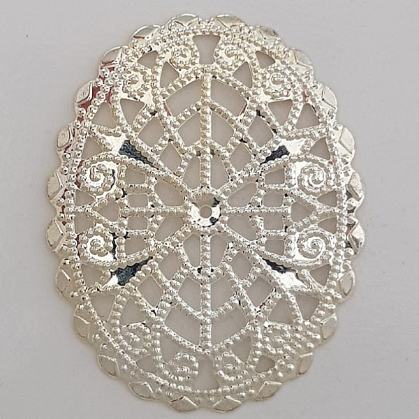 Breloque Fleur M&eacute;tal N&deg;103 Estampe Argent